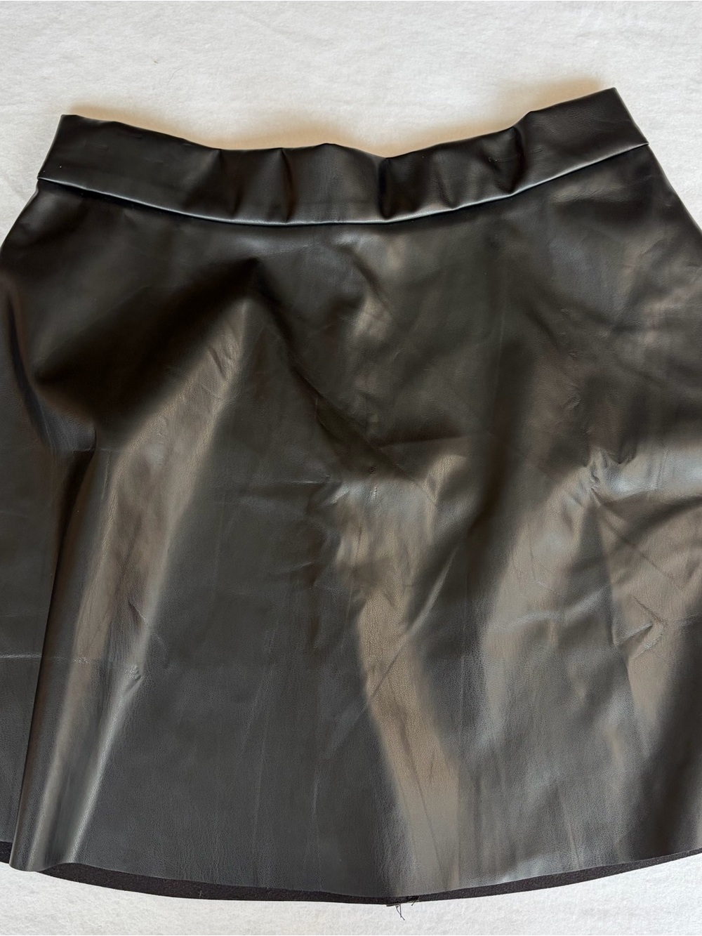Indie Sleaze Bikercore Black Faux Leather Mini Skirt